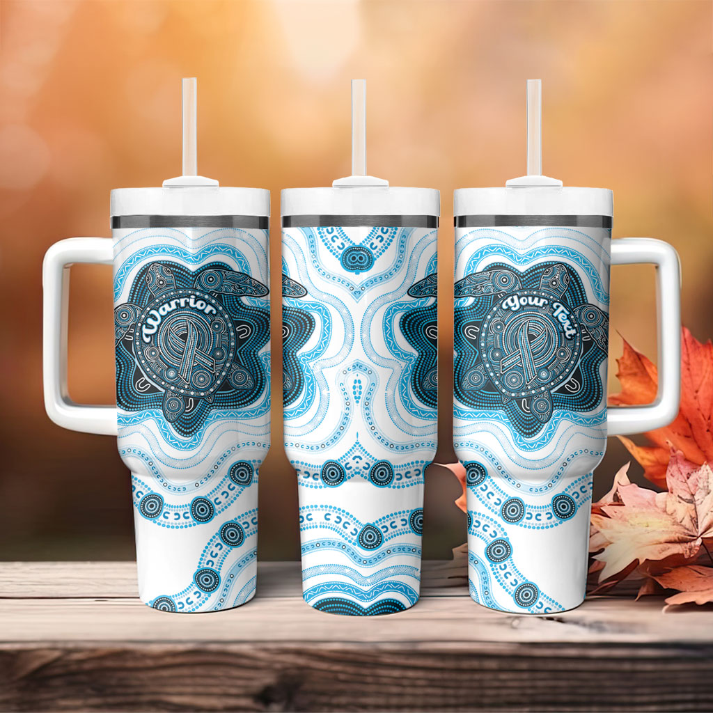 Personalised Prostate Cancer Awareness Month Tumbler With Handle Warrior Ribbon Turtle Dot Art Pattern