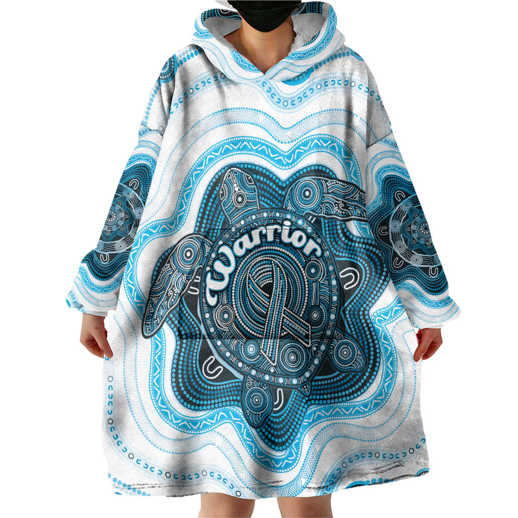 Personalised Prostate Cancer Awareness Month Wearable Blanket Hoodie Warrior Ribbon Turtle Dot Art Pattern