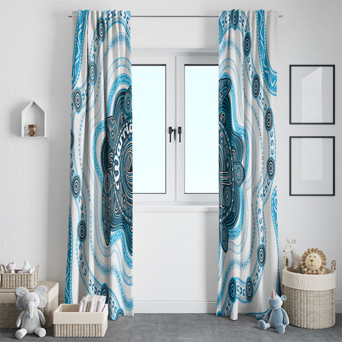 Prostate Cancer Awareness Month Window Curtain Warrior Ribbon Turtle Dot Art Pattern