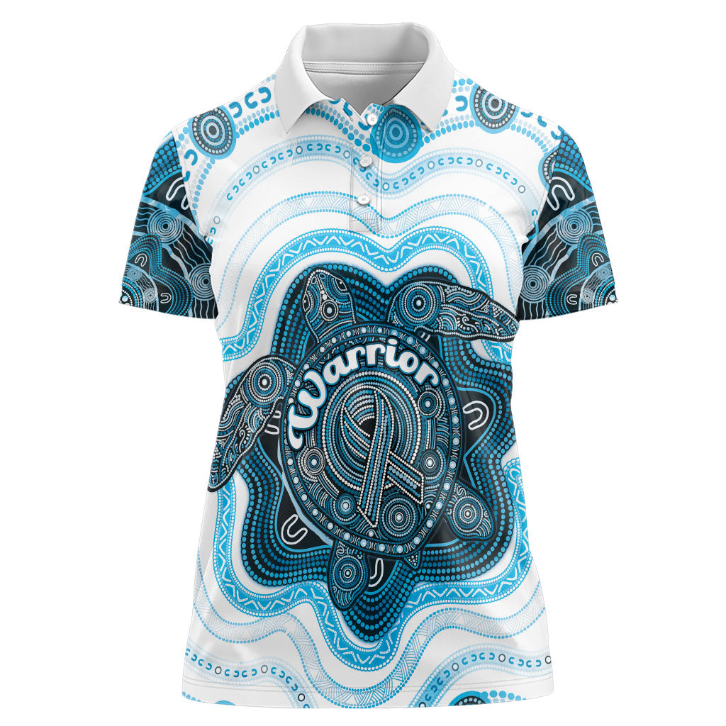 Personalised Prostate Cancer Awareness Month Women Polo Shirt Warrior Ribbon Turtle Dot Art Pattern