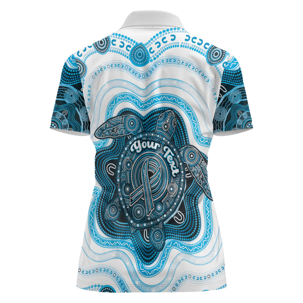 Personalised Prostate Cancer Awareness Month Women Polo Shirt Warrior Ribbon Turtle Dot Art Pattern