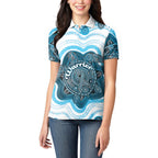 Personalised Prostate Cancer Awareness Month Women Polo Shirt Warrior Ribbon Turtle Dot Art Pattern