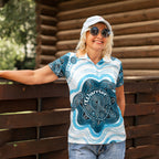 Personalised Prostate Cancer Awareness Month Women Polo Shirt Warrior Ribbon Turtle Dot Art Pattern