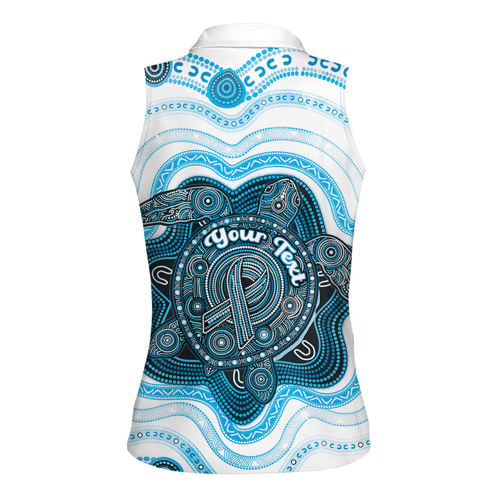Personalised Prostate Cancer Awareness Month Women Sleeveless Polo Shirt Warrior Ribbon Turtle Dot Art Pattern
