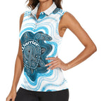 Personalised Prostate Cancer Awareness Month Women Sleeveless Polo Shirt Warrior Ribbon Turtle Dot Art Pattern