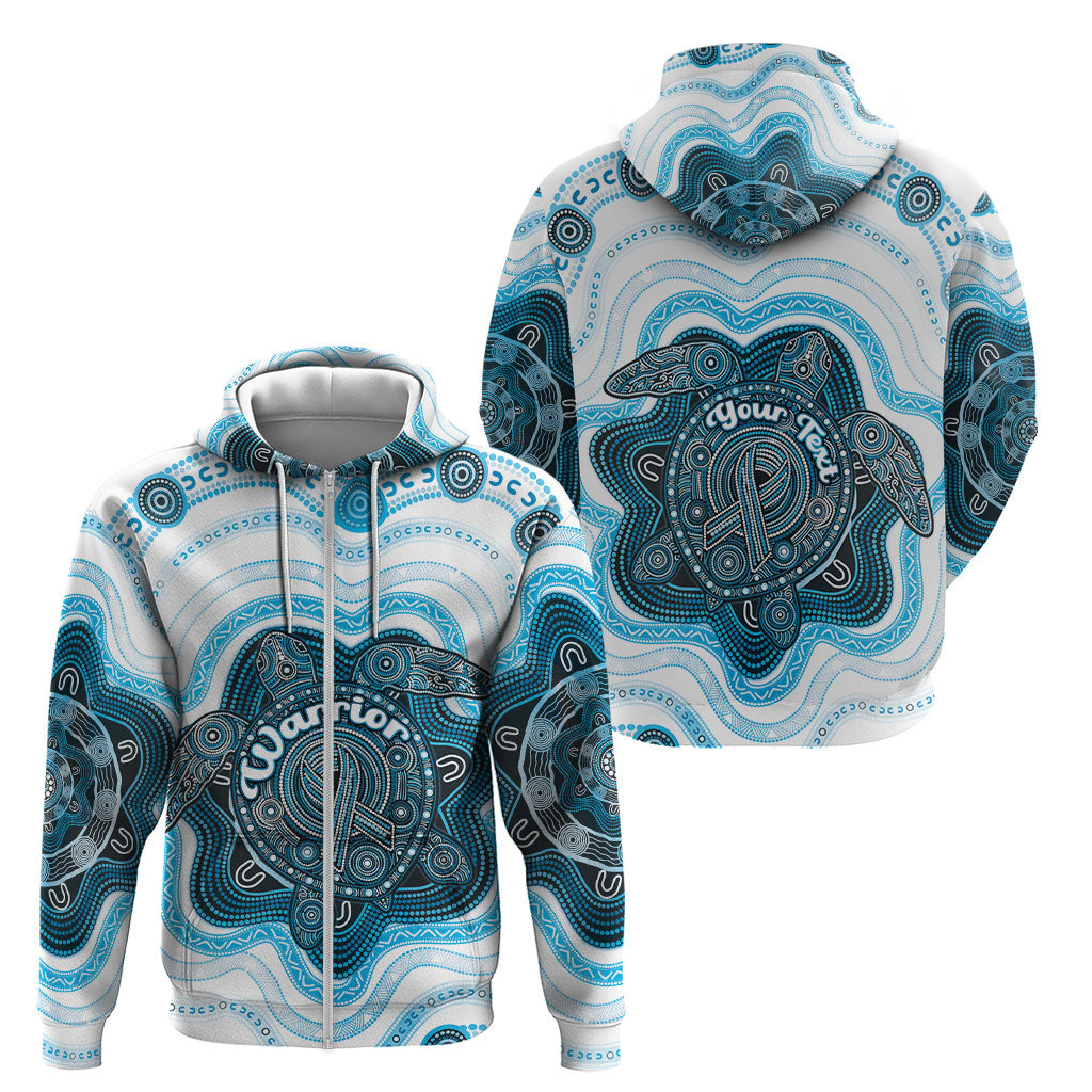 Personalised Prostate Cancer Awareness Month Zip Hoodie Warrior Ribbon Turtle Dot Art Pattern
