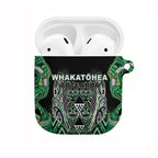 Aotearoa Whakatohea AirPods Case Maori Tribal Green Abalone Paua Shell Pattern