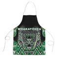 Aotearoa Whakatohea Apron Maori Tribal Green Abalone Paua Shell Pattern
