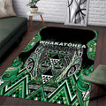 Aotearoa Whakatohea Area Rug Maori Tribal Green Abalone Paua Shell Pattern
