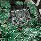 Aotearoa Whakatohea Back Car Seat Cover Maori Tribal Green Abalone Paua Shell Pattern