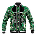 Aotearoa Whakatohea Baseball Jacket Maori Tribal Green Abalone Paua Shell Pattern