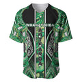 Aotearoa Whakatohea Baseball Jersey Maori Tribal Green Abalone Paua Shell Pattern