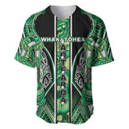 Aotearoa Whakatohea Baseball Jersey Maori Tribal Green Abalone Paua Shell Pattern
