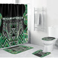Aotearoa Whakatohea Bathroom Set Maori Tribal Green Abalone Paua Shell Pattern