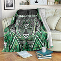 Aotearoa Whakatohea Blanket Maori Tribal Green Abalone Paua Shell Pattern