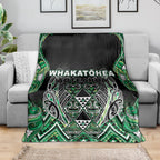 Aotearoa Whakatohea Blanket Maori Tribal Green Abalone Paua Shell Pattern