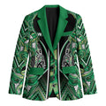 Aotearoa Whakatohea Blazer Maori Tribal Green Abalone Paua Shell Pattern