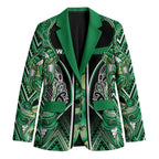 Aotearoa Whakatohea Blazer Maori Tribal Green Abalone Paua Shell Pattern