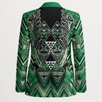 Aotearoa Whakatohea Blazer Maori Tribal Green Abalone Paua Shell Pattern