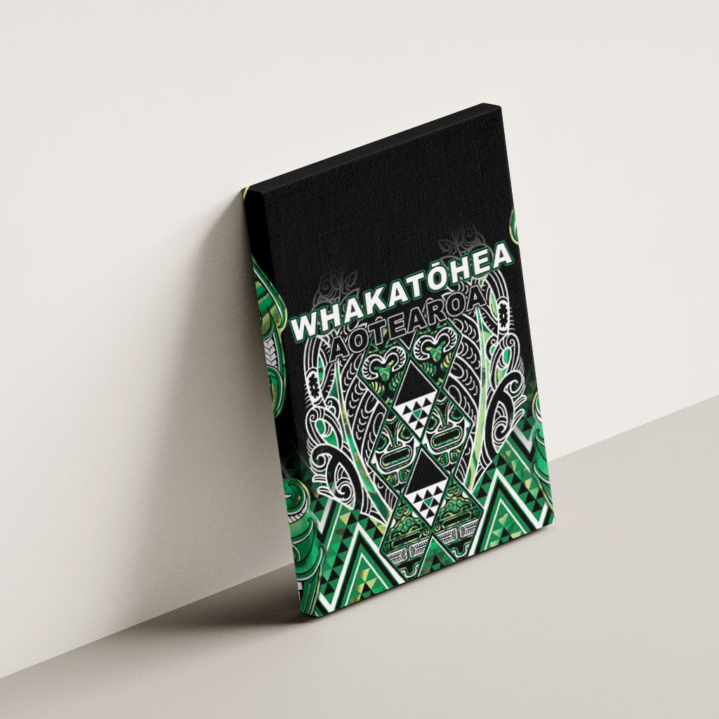 Aotearoa Whakatohea Canvas Wall Art Maori Tribal Green Abalone Paua Shell Pattern