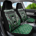 Aotearoa Whakatohea Car Seat Cover Maori Tribal Green Abalone Paua Shell Pattern