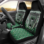 Aotearoa Whakatohea Car Seat Cover Maori Tribal Green Abalone Paua Shell Pattern