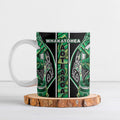 Aotearoa Whakatohea Ceramic Mug Maori Tribal Green Abalone Paua Shell Pattern