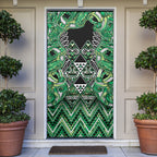 Aotearoa Whakatohea Door Cover Maori Tribal Green Abalone Paua Shell Pattern