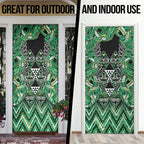 Aotearoa Whakatohea Door Cover Maori Tribal Green Abalone Paua Shell Pattern
