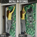 Aotearoa Whakatohea Door Cover Maori Tribal Green Abalone Paua Shell Pattern