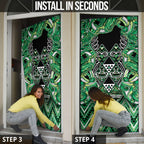 Aotearoa Whakatohea Door Cover Maori Tribal Green Abalone Paua Shell Pattern