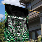 Aotearoa Whakatohea Garden Flag Maori Tribal Green Abalone Paua Shell Pattern