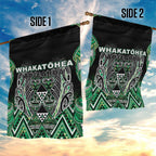 Aotearoa Whakatohea Garden Flag Maori Tribal Green Abalone Paua Shell Pattern