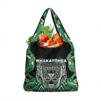 Aotearoa Whakatohea Grocery Bag Maori Tribal Green Abalone Paua Shell Pattern