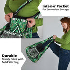 Aotearoa Whakatohea Grocery Bag Maori Tribal Green Abalone Paua Shell Pattern
