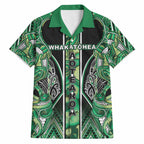 Aotearoa Whakatohea Hawaiian Shirt Maori Tribal Green Abalone Paua Shell Pattern