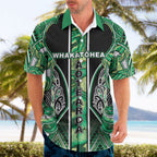Aotearoa Whakatohea Hawaiian Shirt Maori Tribal Green Abalone Paua Shell Pattern