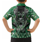 Aotearoa Whakatohea Hawaiian Shirt Maori Tribal Green Abalone Paua Shell Pattern