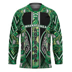 Aotearoa Whakatohea Hockey Jersey Maori Tribal Green Abalone Paua Shell Pattern