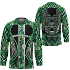 Aotearoa Whakatohea Hockey Jersey Maori Tribal Green Abalone Paua Shell Pattern