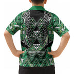 Aotearoa Whakatohea Kid Hawaiian Shirt Maori Tribal Green Abalone Paua Shell Pattern