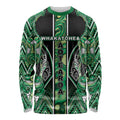 Aotearoa Whakatohea Long Sleeve Shirt Maori Tribal Green Abalone Paua Shell Pattern