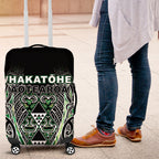 Aotearoa Whakatohea Luggage Cover Maori Tribal Green Abalone Paua Shell Pattern