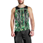 Aotearoa Whakatohea Men Tank Top Maori Tribal Green Abalone Paua Shell Pattern
