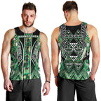 Aotearoa Whakatohea Men Tank Top Maori Tribal Green Abalone Paua Shell Pattern