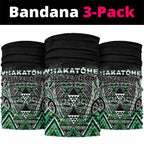 Aotearoa Whakatohea Neck Gaiter Maori Tribal Green Abalone Paua Shell Pattern