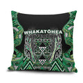 Aotearoa Whakatohea Pillow Cover Maori Tribal Green Abalone Paua Shell Pattern