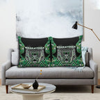 Aotearoa Whakatohea Pillow Cover Maori Tribal Green Abalone Paua Shell Pattern