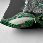 Aotearoa Whakatohea Pillow Cover Maori Tribal Green Abalone Paua Shell Pattern