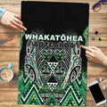 Aotearoa Whakatohea Puzzle Maori Tribal Green Abalone Paua Shell Pattern
